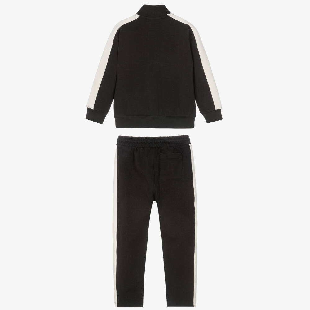 Calvin Klein-Boys Black & White Side Tape Tracksuit | Childrensalon