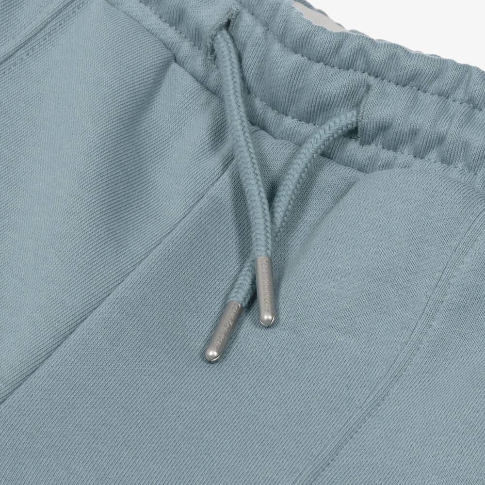 Calvin Klein-Boys Blue Cuffed Joggers with Front Seam Detail | Childrensalon