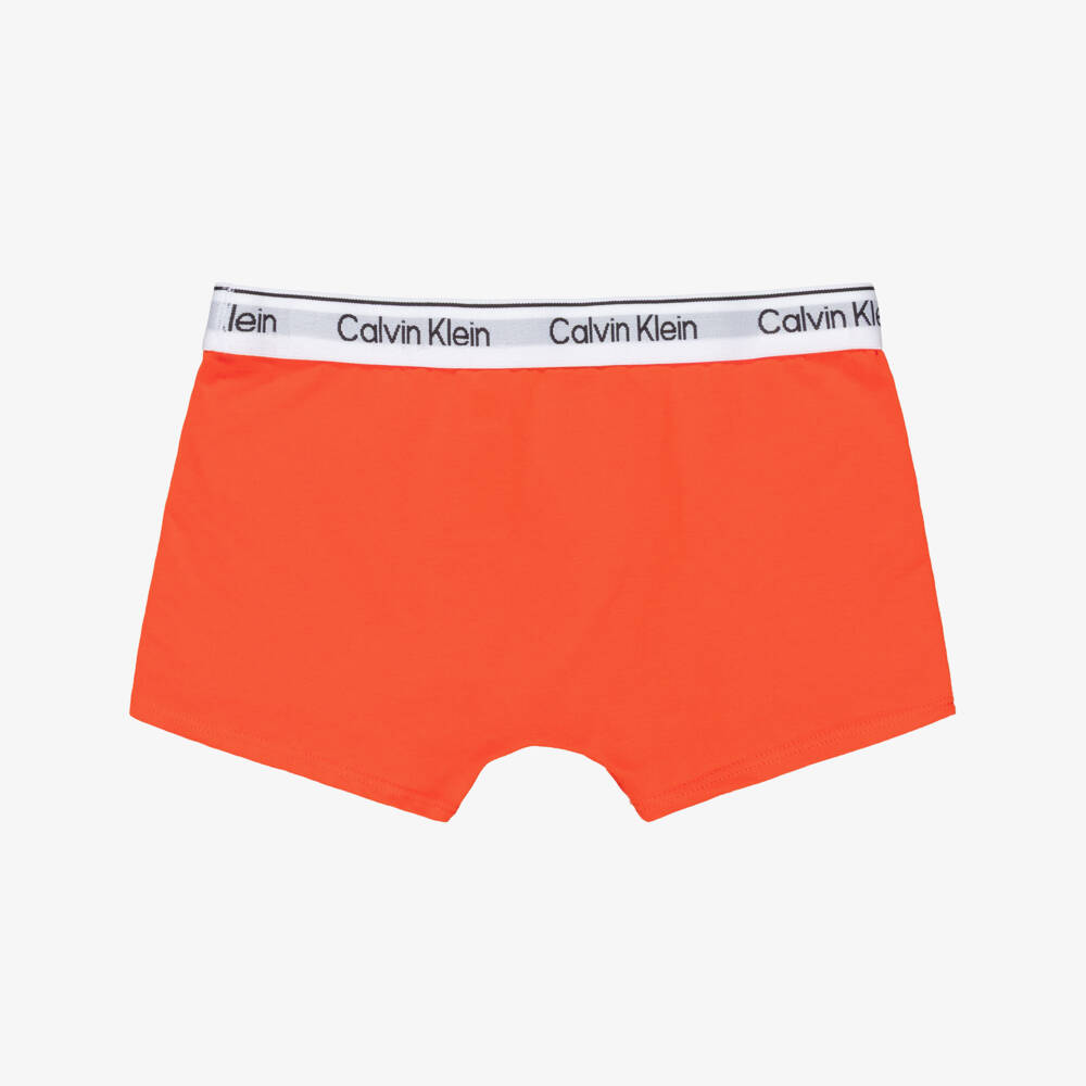 Calvin Klein-Boys Blue & Red Cotton Boxer Shorts (3 Pack) | Childrensalon