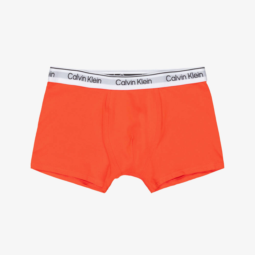 Calvin Klein-Boys Blue & Red Cotton Boxer Shorts (3 Pack) | Childrensalon