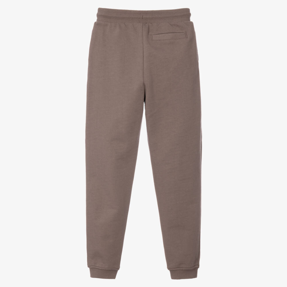 Calvin Klein-Boys Brown Cotton Seamed Joggers | Childrensalon