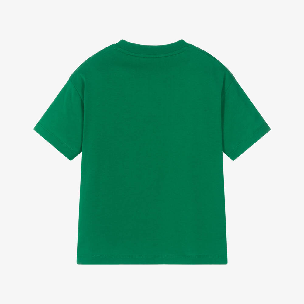 Calvin Klein-Boys Green Cotton CK Monogram T-Shirt | Childrensalon