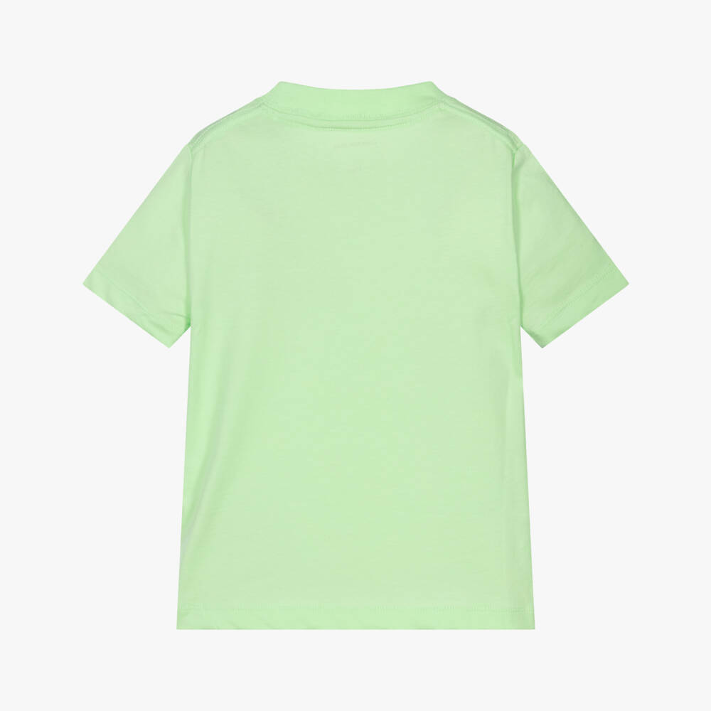 Calvin Klein-Boys Green Cotton T-Shirt with CK Monogram Print | Childrensalon