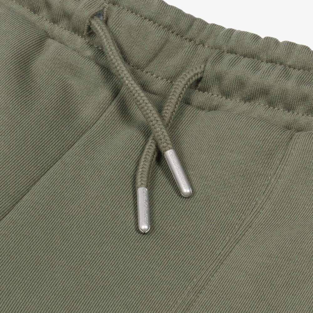 Calvin Klein-Boys Green Cuffed Joggers with Front Seam Detail | Childrensalon