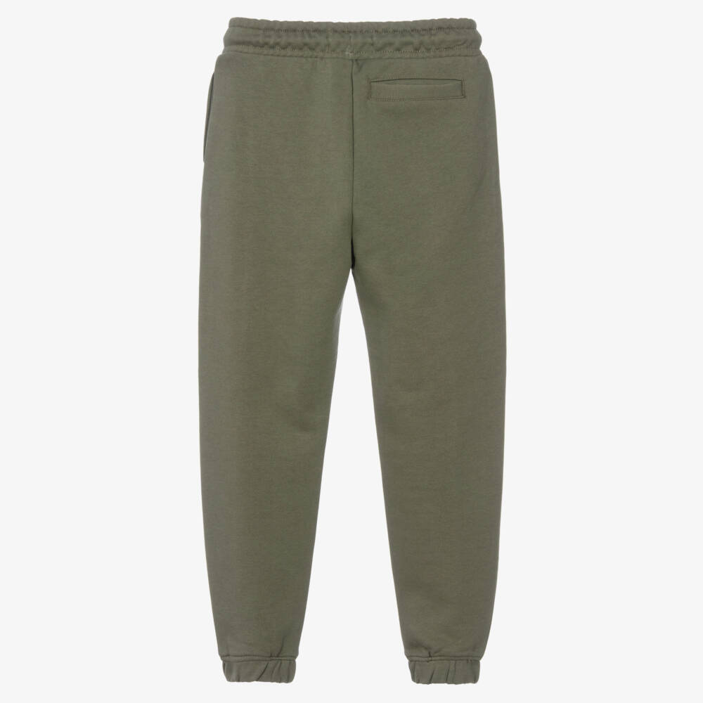 Calvin Klein-Boys Green Cuffed Joggers with Front Seam Detail | Childrensalon