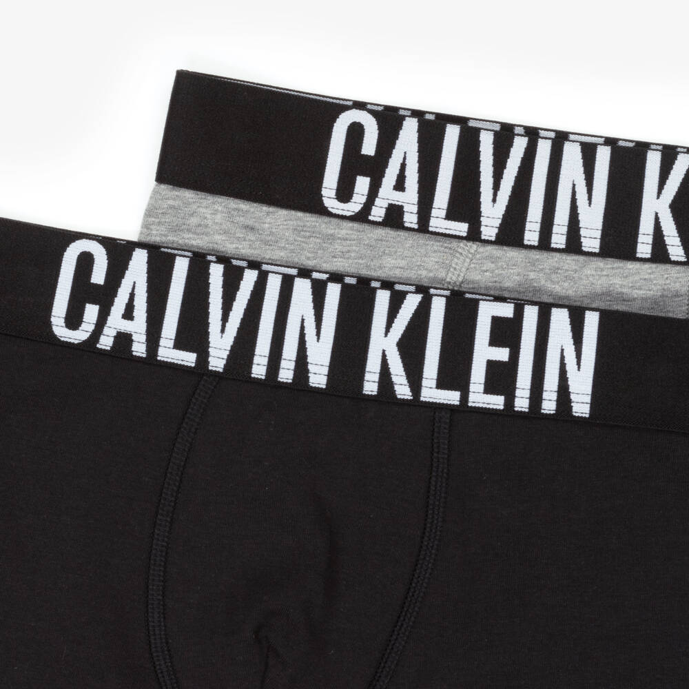 Calvin Klein-شورت بوكسر قطن لون أسود ورمادي للأولاد (عدد 2) | Childrensalon