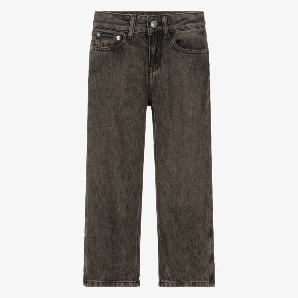 Calvin Klein-Boys Grey Denim Skater Jeans | Childrensalon