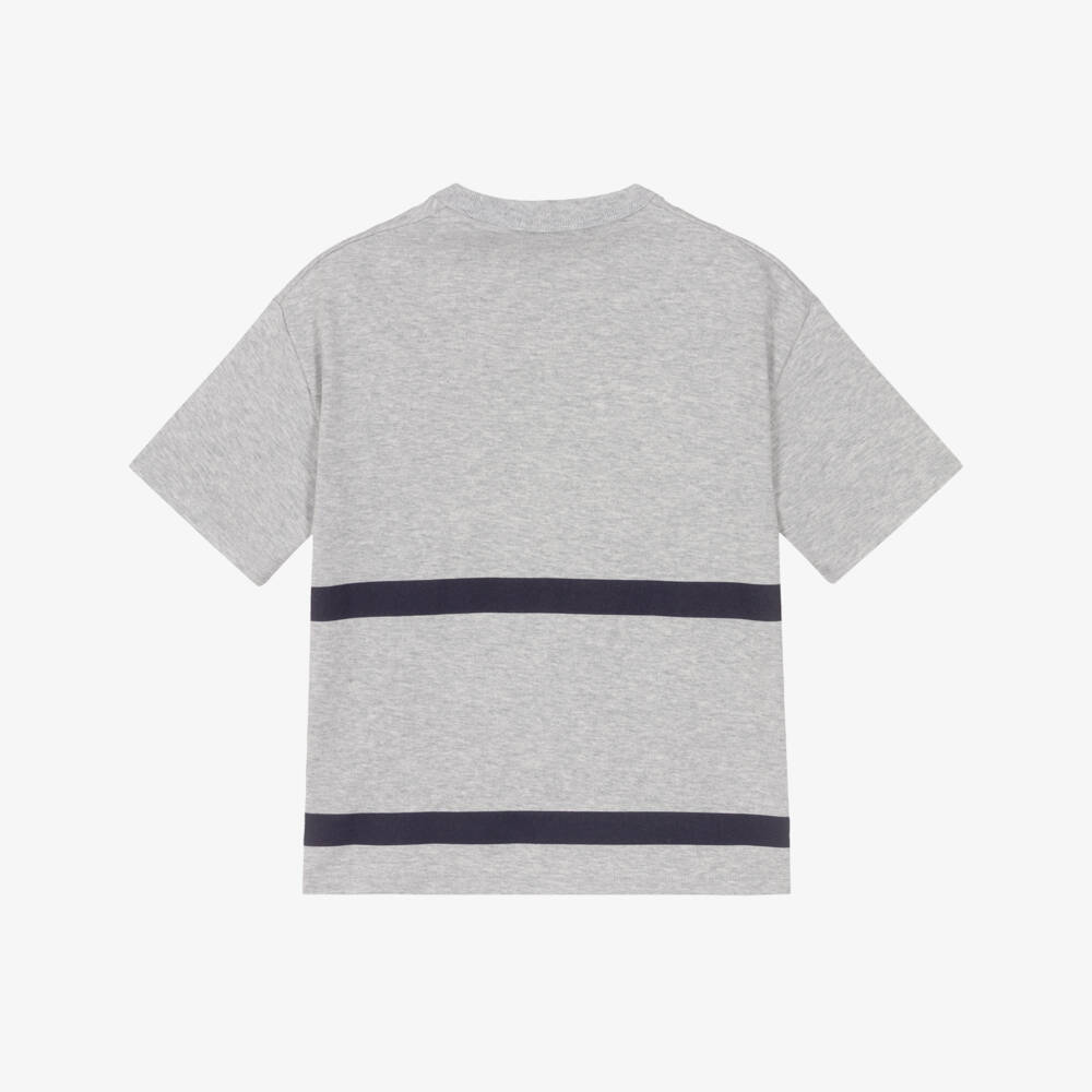 Calvin Klein-Boys Grey Marl Cotton Bold Face Logo T-Shirt | Childrensalon