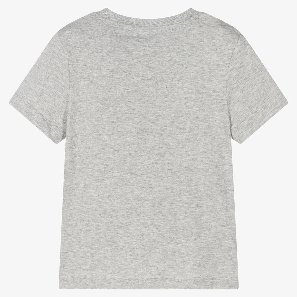 Calvin Klein-Boys Grey Marl Cotton T-Shirt | Childrensalon