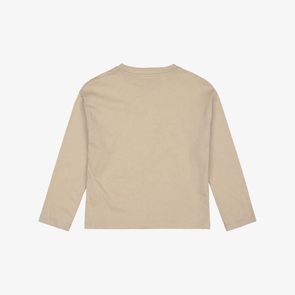 Calvin Klein-Boys Ivory & Beige Cotton Long Sleeved Tops (2 Pack) | Childrensalon