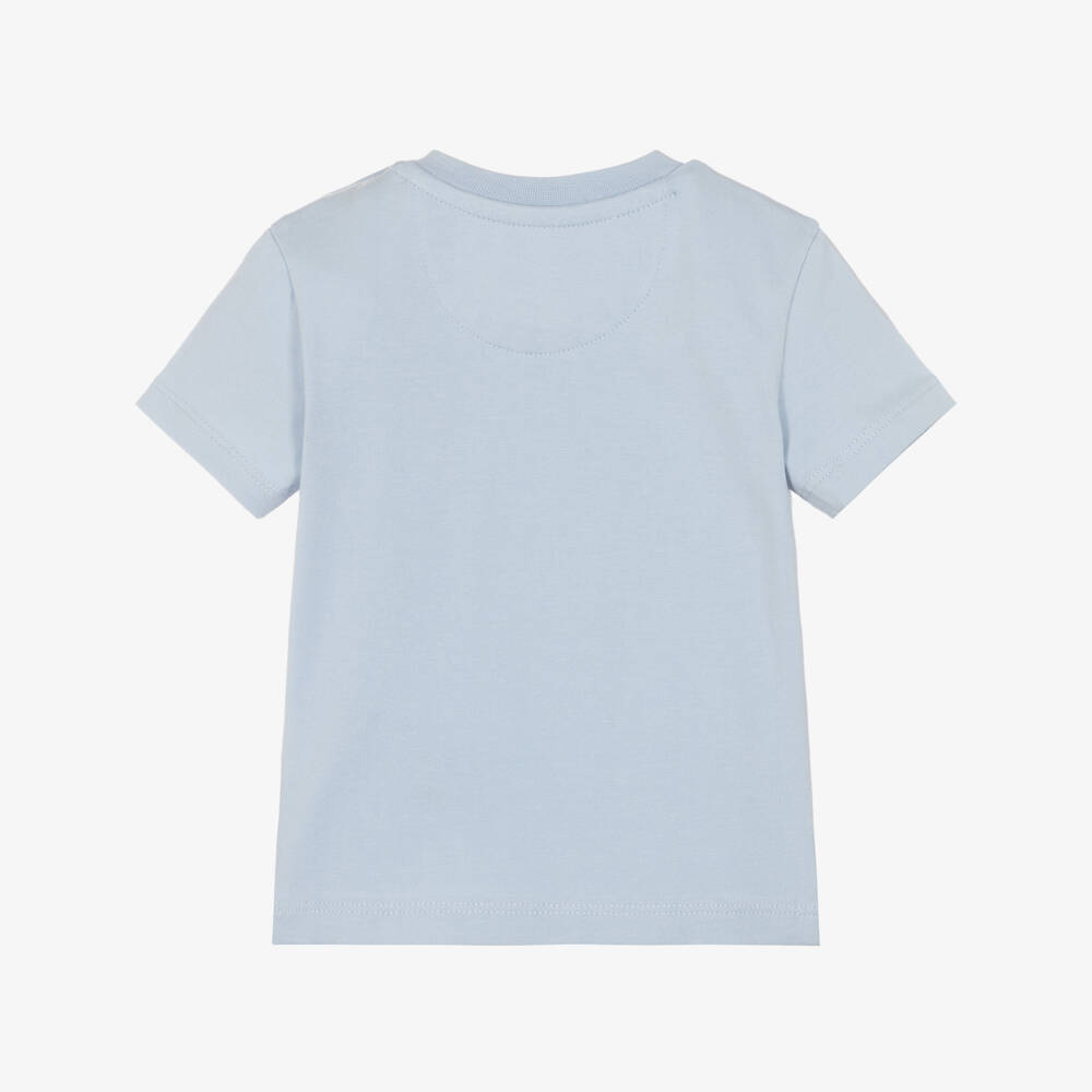 Calvin Klein-Футболка голубоая из хлопка с логотипом для мальчиков | Childrensalon