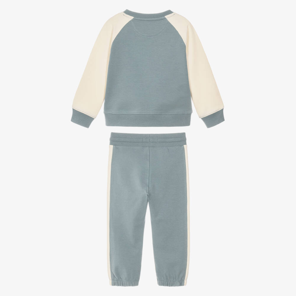 Calvin Klein-Boys Slate Blue Cotton Jersey Tracksuit | Childrensalon