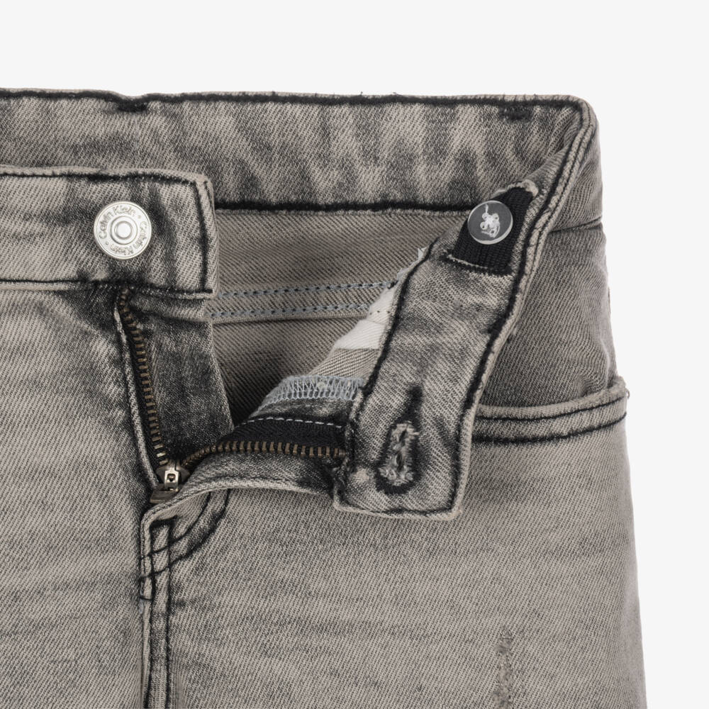 Calvin Klein-Boys Straight Leg Jeans in Stone Grey | Childrensalon