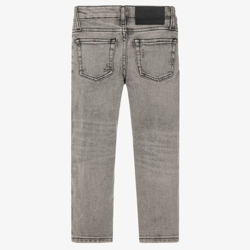 Calvin Klein-Boys Straight Leg Jeans in Stone Grey | Childrensalon