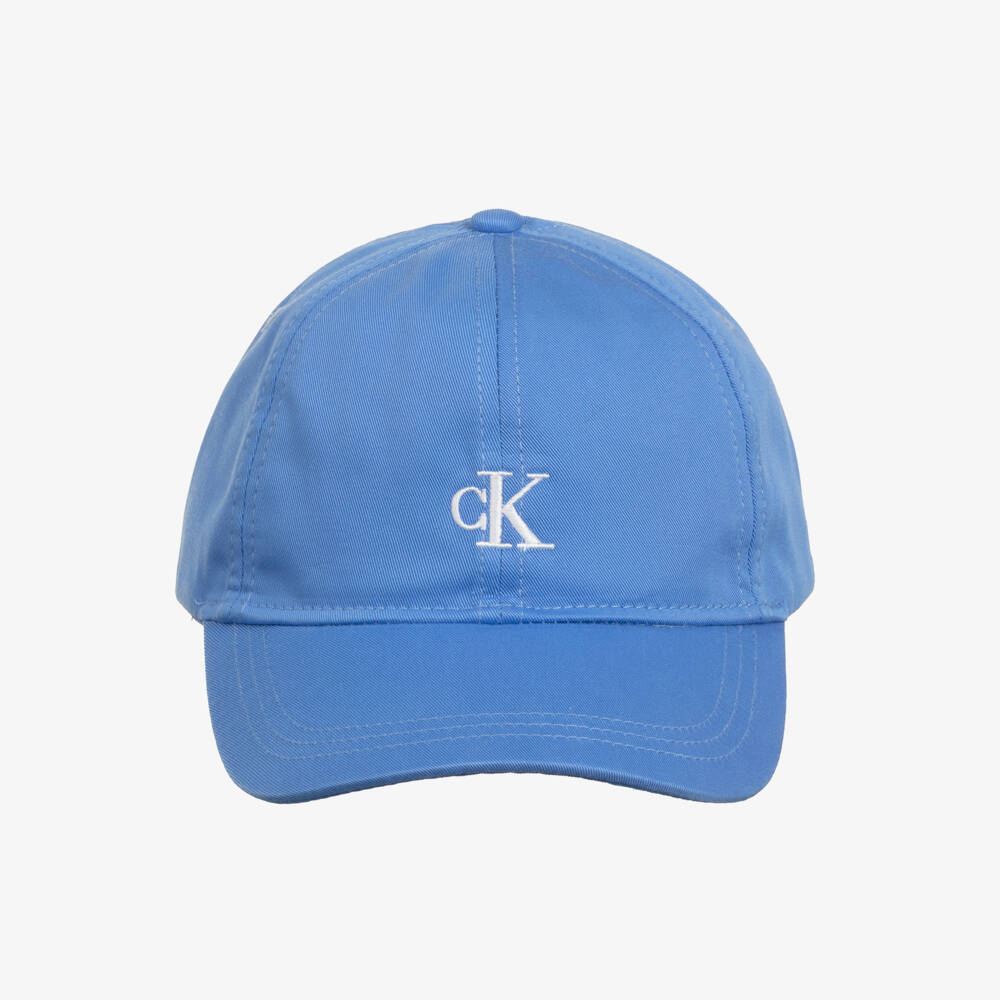 Calvin Klein-Bright Blue Cotton Twill CK Logo Cap | Childrensalon