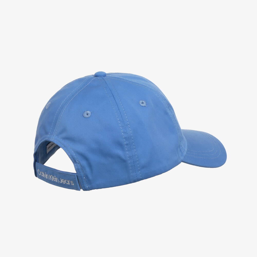 Calvin Klein-Bright Blue Cotton Twill CK Logo Cap | Childrensalon