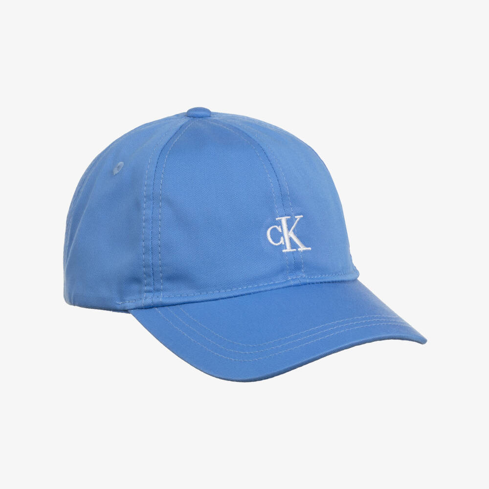 Calvin Klein-Bright Blue Cotton Twill CK Logo Cap | Childrensalon