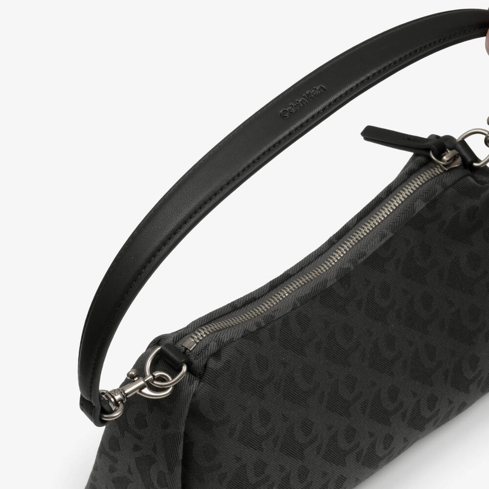 Calvin Klein-Charcoal Grey CK Monogram Canvas Bag (27cm) | Childrensalon
