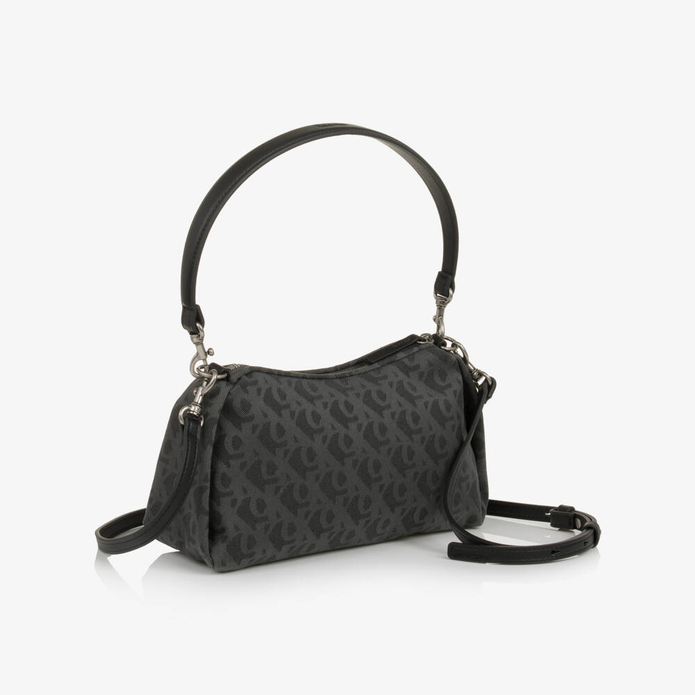 Calvin Klein-Charcoal Grey CK Monogram Canvas Bag (27cm) | Childrensalon