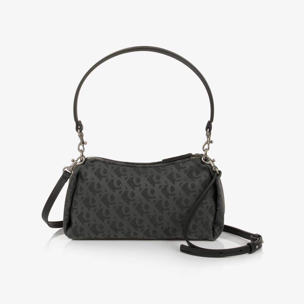 Calvin Klein-Charcoal Grey CK Monogram Canvas Bag (27cm) | Childrensalon