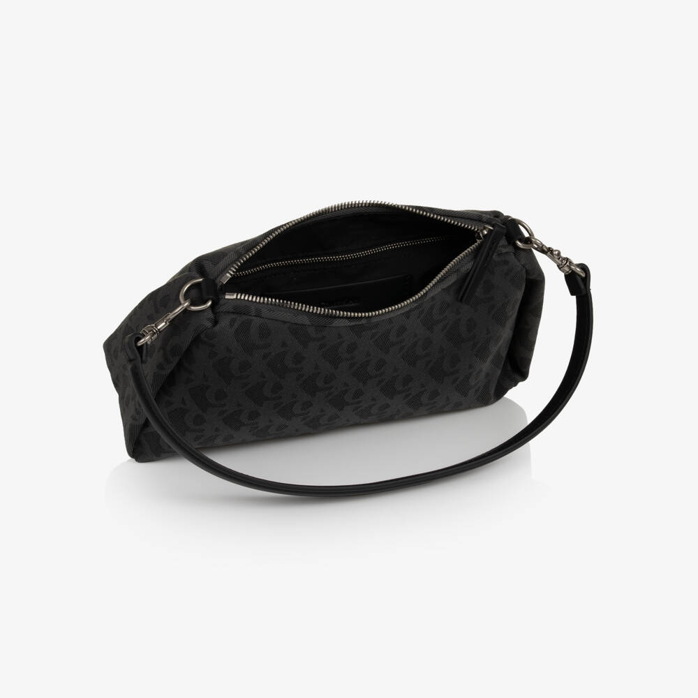 Calvin Klein-Charcoal Grey CK Monogram Canvas Bag (27cm) | Childrensalon