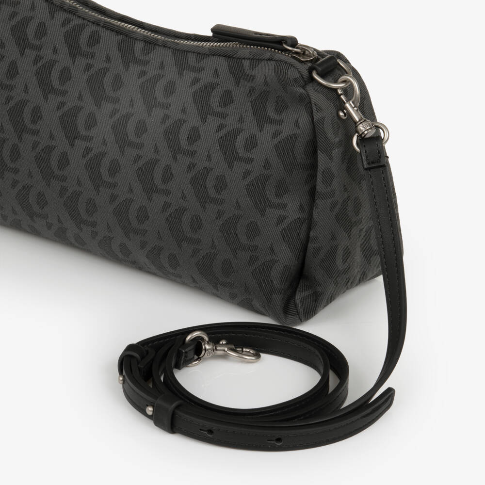 Calvin Klein-Charcoal Grey CK Monogram Canvas Bag (27cm) | Childrensalon