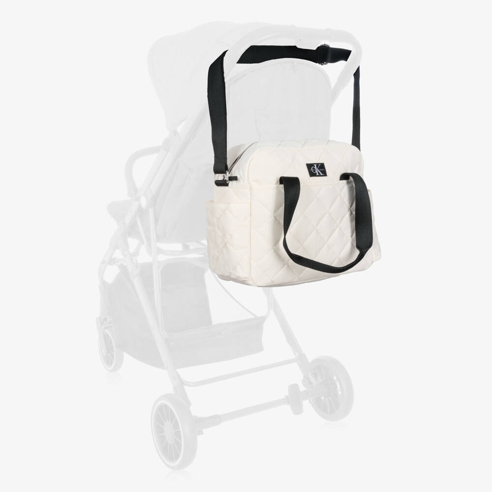 Calvin Klein-Cream Soft-Quilted Baby Changing Bag (32cm) | Childrensalon