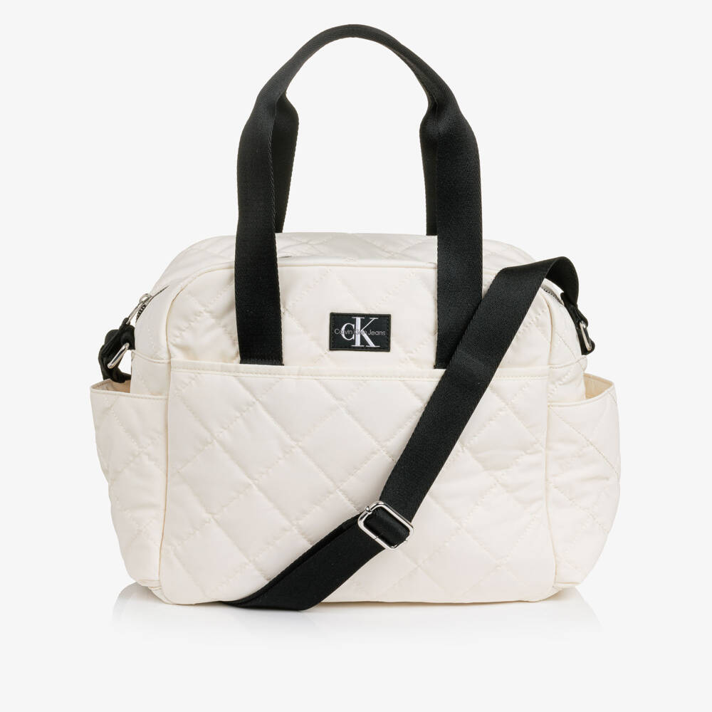 Calvin Klein-Cream Soft-Quilted Baby Changing Bag (32cm) | Childrensalon