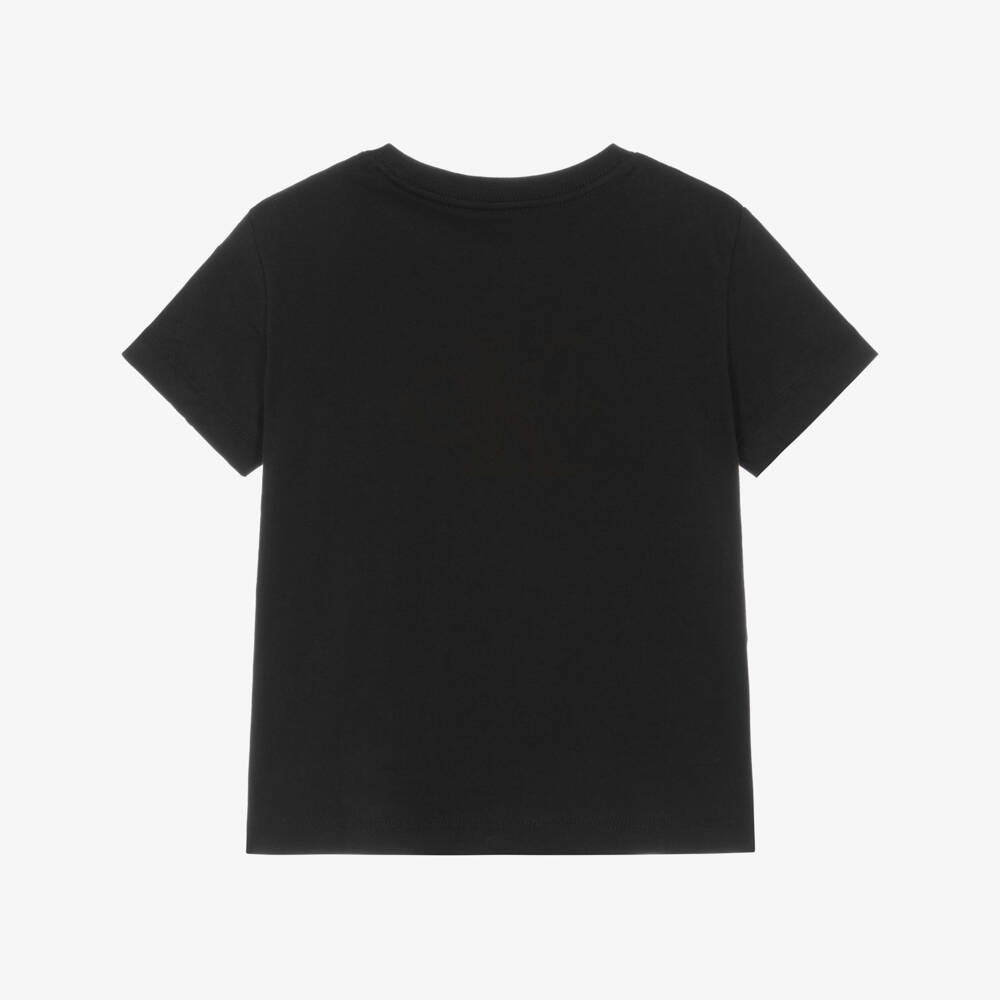 Calvin Klein-تيشيرت بشعار مونوغرام لون أسود للبنات | Childrensalon