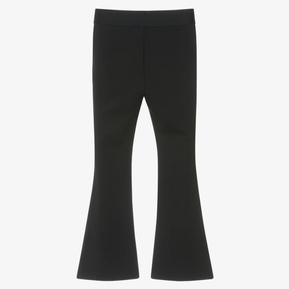 Calvin Klein-Girls Black Scuba Jersey Flared Leggings | Childrensalon