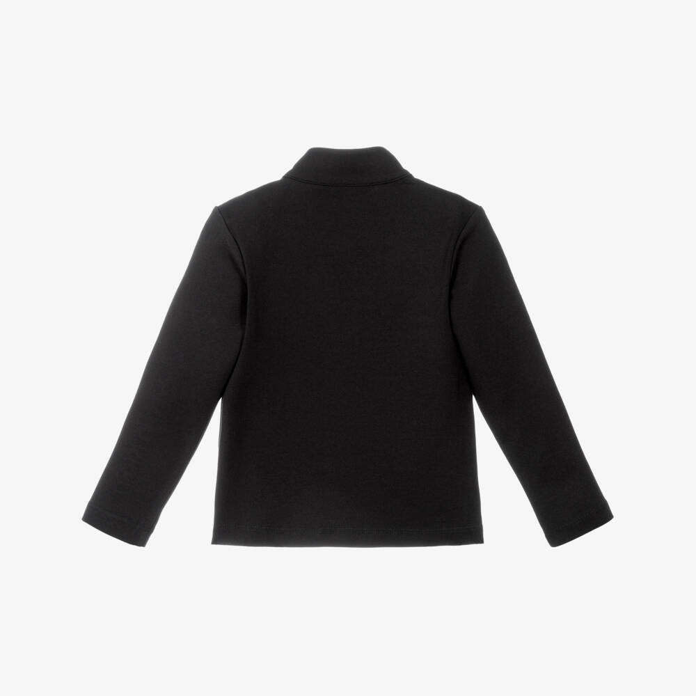 Calvin Klein-Girls Black Scuba Jersey Half-Zip Top | Childrensalon