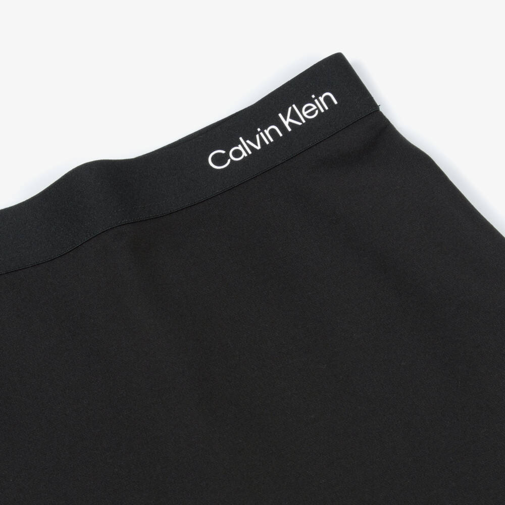 Calvin Klein-Girls Black Scuba Jersey Skirt | Childrensalon