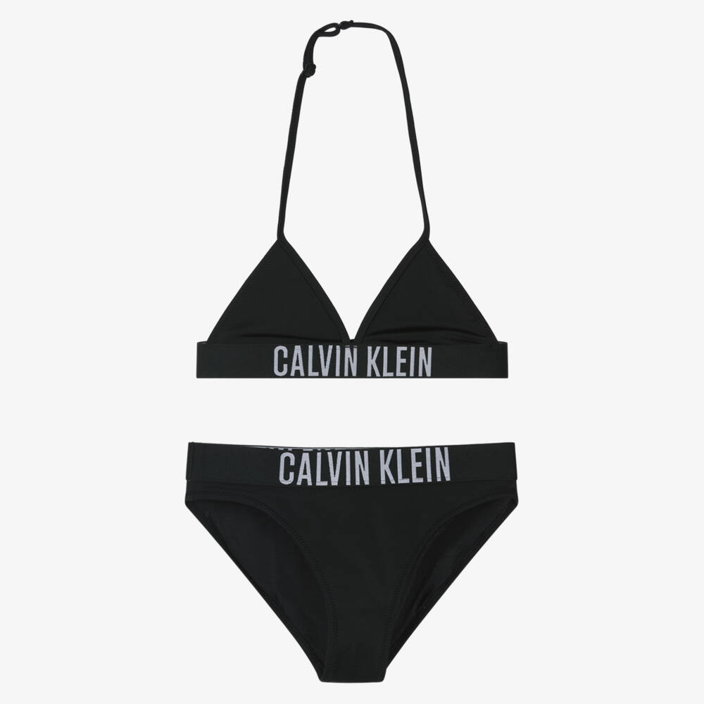 Calvin Klein-Girls Black Triangle Bikini | Childrensalon