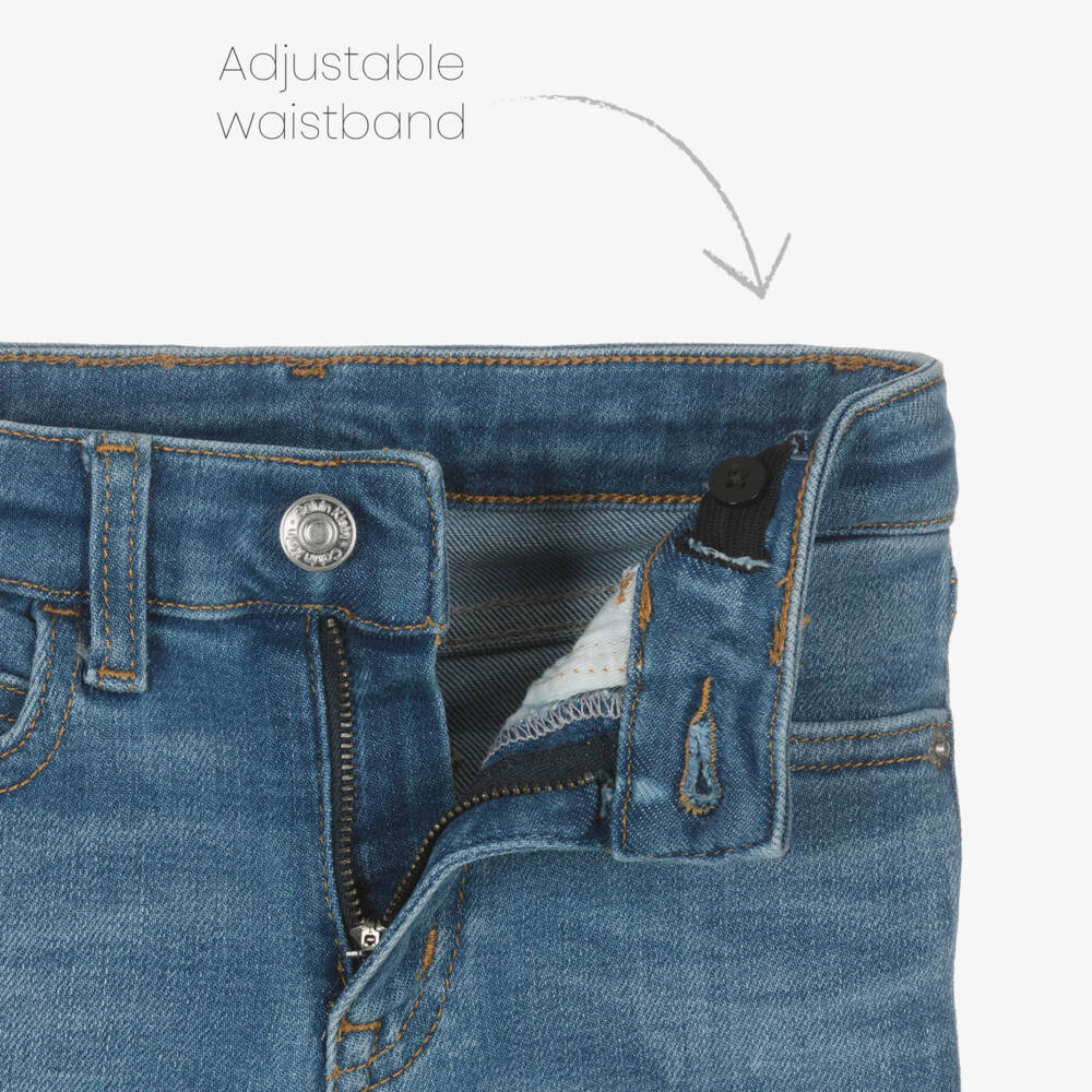 Calvin Klein-Girls Blue Denim Flared Jeans | Childrensalon