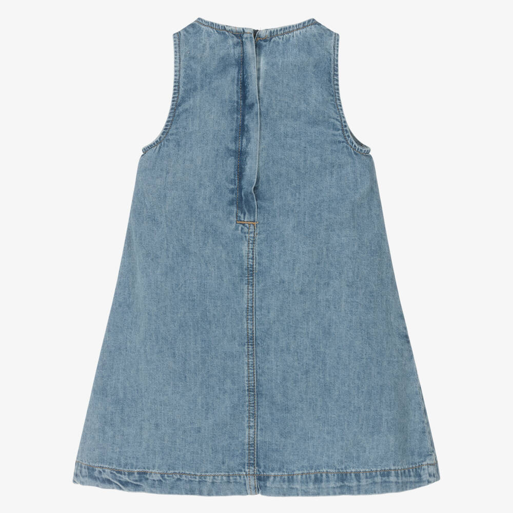 Calvin Klein-Girls Blue Denim Sleeveless A-line Dress | Childrensalon