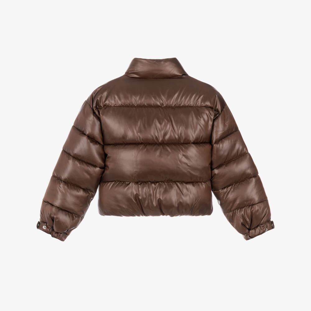 Calvin Klein-Girls Brown Puffer Jacket | Childrensalon