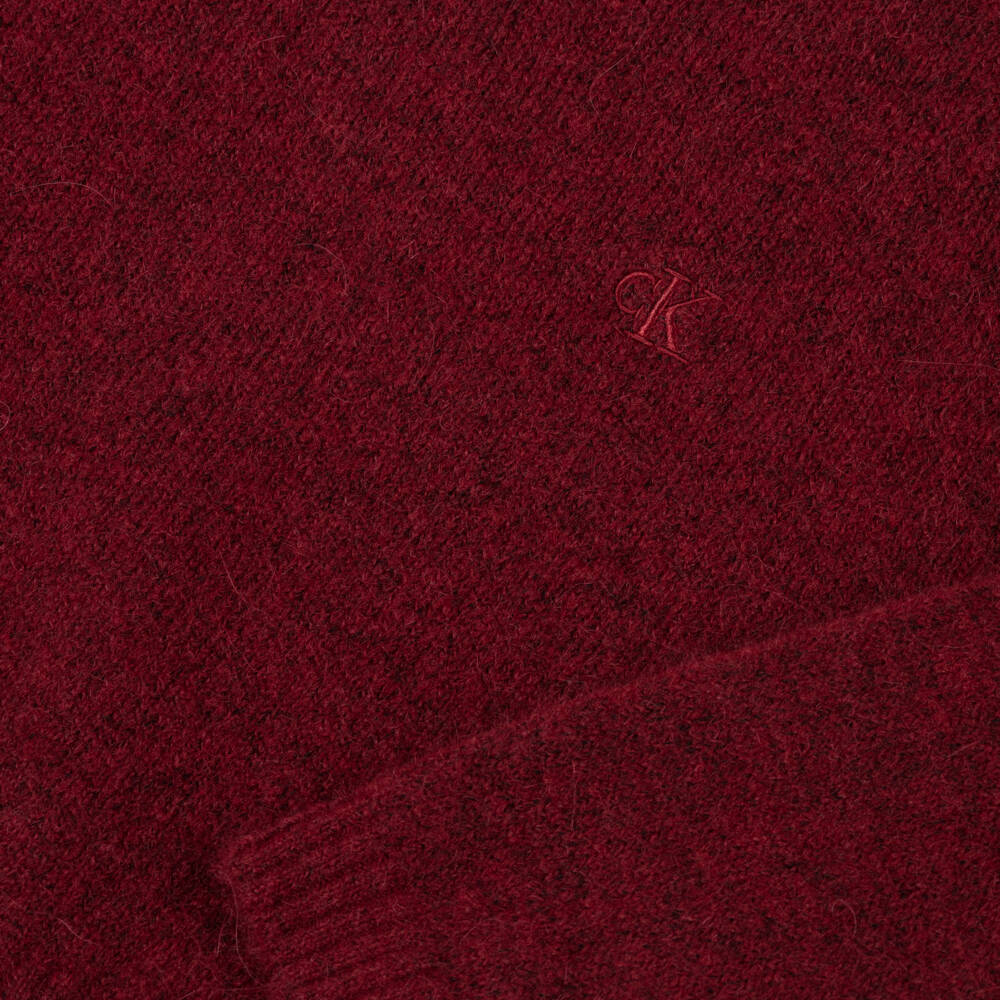 Calvin Klein-Girls Burgundy Red Knitted Sweater | Childrensalon