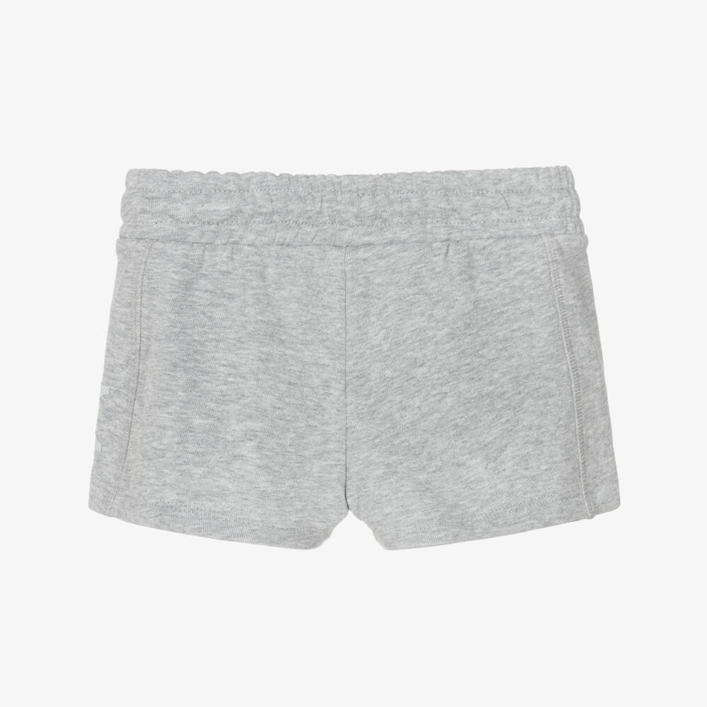 Calvin Klein-Girls Grey Marl Cotton Jersey Shorts | Childrensalon