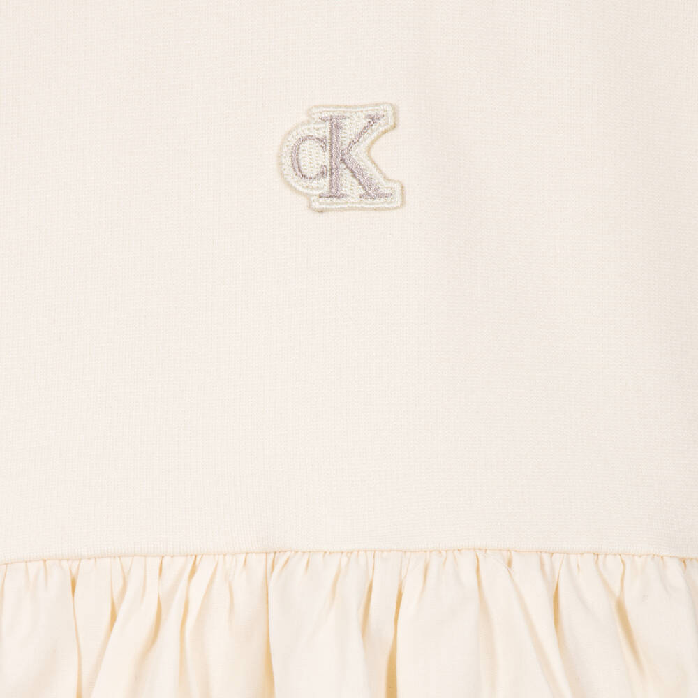 Calvin Klein-Girls Ivory Milano Jersey Puffball Dress | Childrensalon