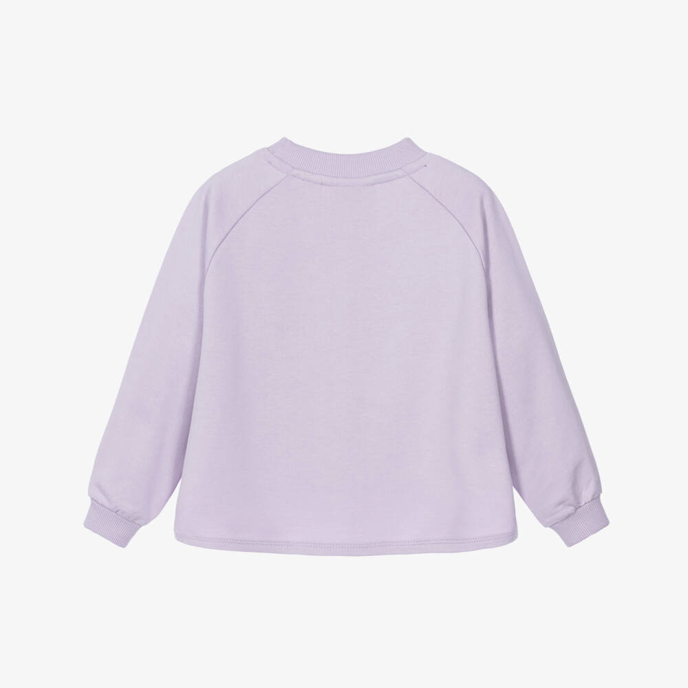 Calvin Klein-سويتشيرت قطن لون بنفسجي ليلاك للبنات | Childrensalon