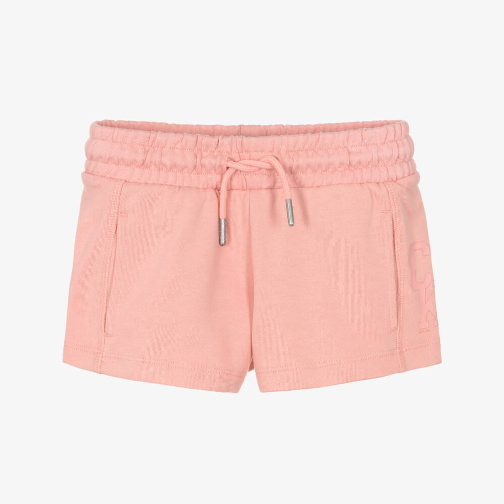 Calvin Klein-Girls Pink Cotton Jersey Shorts | Childrensalon