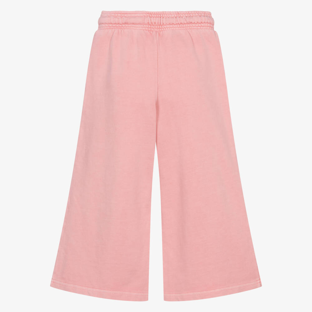 Calvin Klein-Girls Pink Cotton Jersey Wide Leg Joggers | Childrensalon