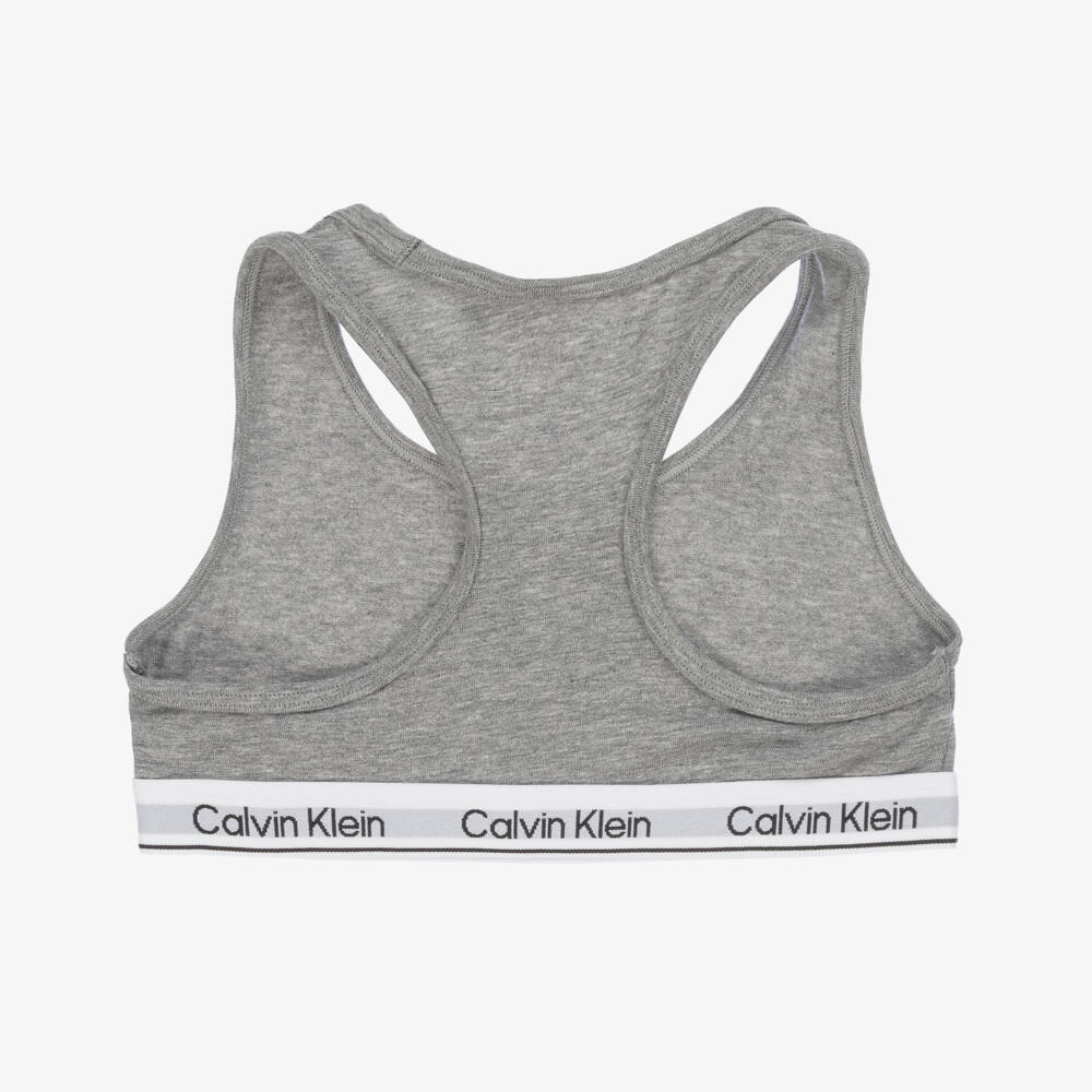 Calvin Klein-Girls Pink & Grey Cotton Cropped Tops (2 Pack) | Childrensalon