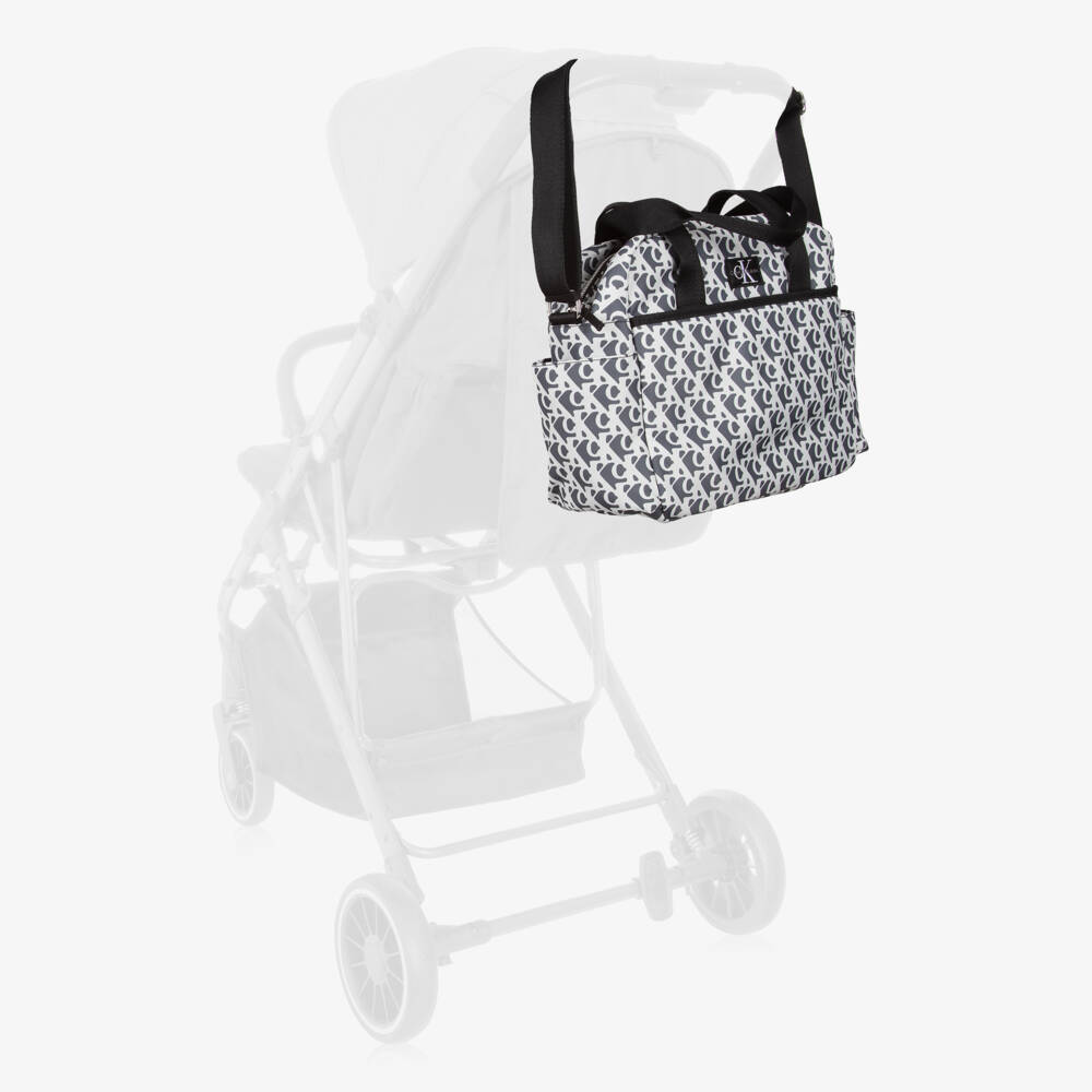 Calvin Klein-Grey Logo Pattern Changing Bag (43cm) | Childrensalon