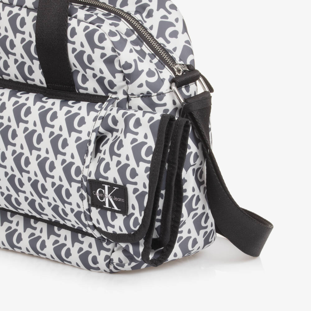 Calvin Klein-Grey Logo Pattern Changing Bag (43cm) | Childrensalon
