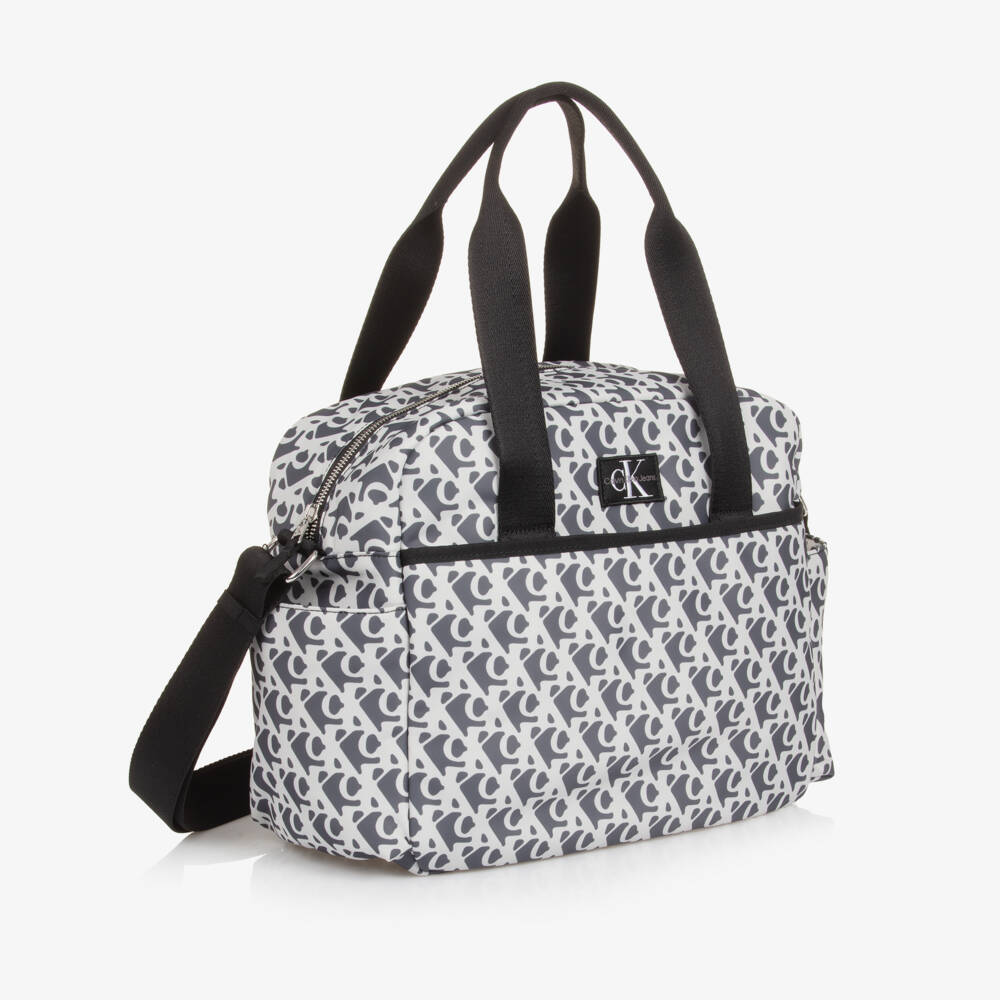 Calvin Klein-Grey Logo Pattern Changing Bag (43cm) | Childrensalon