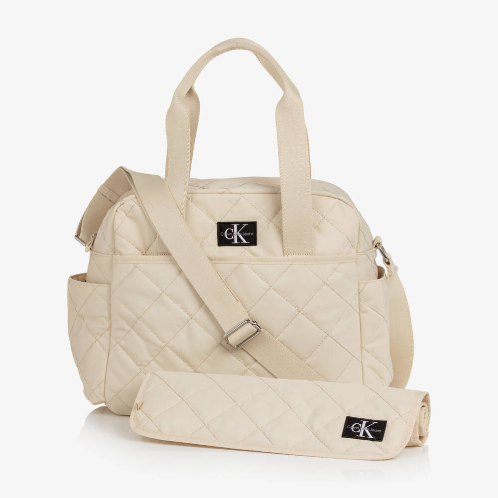 Calvin Klein-Ivory Quilted Changing Bag (38cm) | Childrensalon