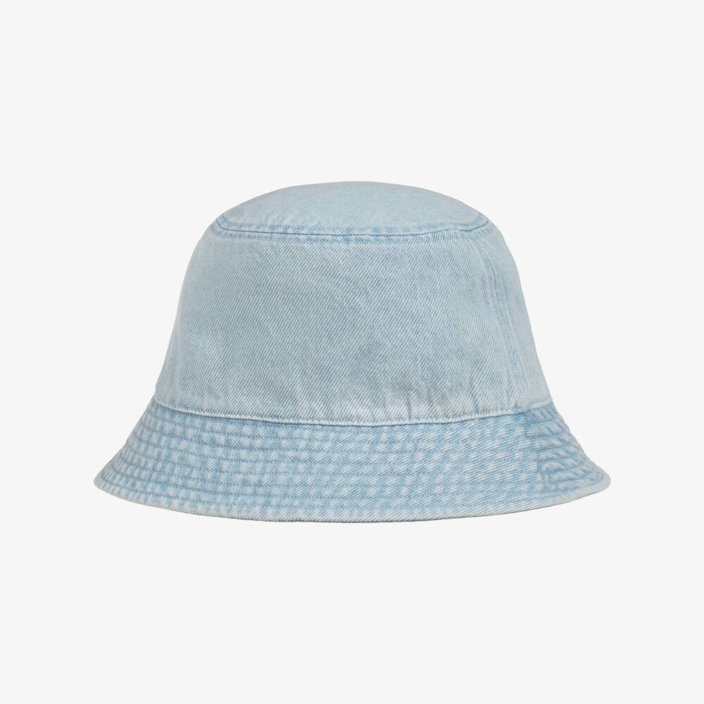 Calvin Klein-Light Blue Denim CK Logo Bucket Hat | Childrensalon