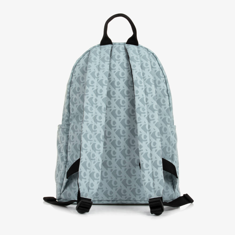 Calvin Klein-Pale Blue CK Monogram Canvas Backpack (39cm) | Childrensalon