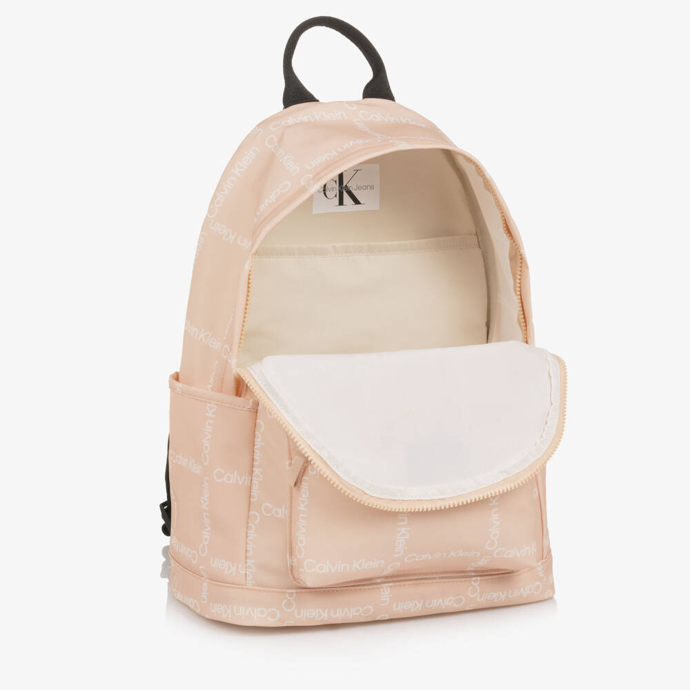 Calvin Klein-Pale Pink CK Logo Backpack (40cm) | Childrensalon